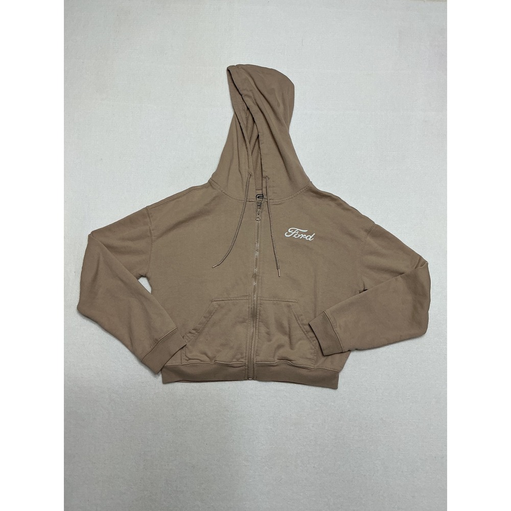 Ford Bronco Desert Bound Hoodie Womens Small Tan Full Zip Western SUV Graphic